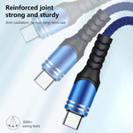 6A Geflochtenes USB Ladekabel, Kabellänge: 1m, USB-C / Type-C, Micro USB, 8 Pin