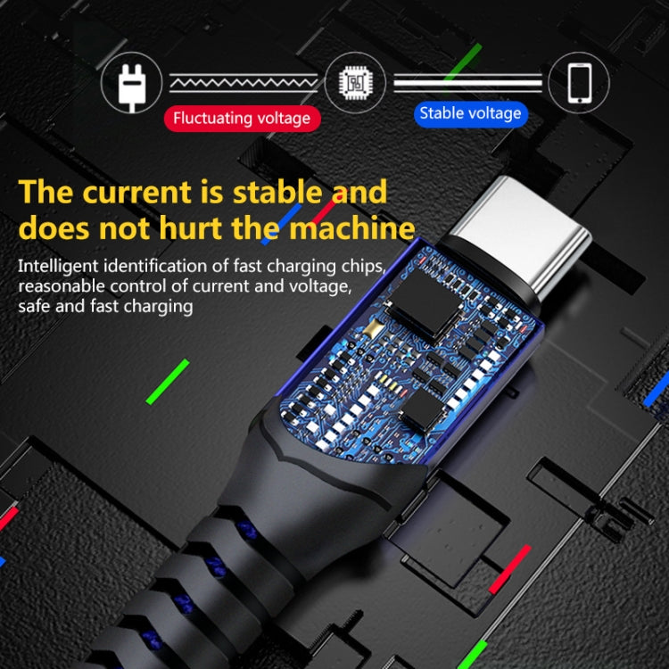 6A Geflochtenes USB Ladekabel, Kabellänge: 1m, USB-C / Type-C, Micro USB, 8 Pin