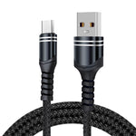 6A Geflochtenes USB Ladekabel, Kabellänge: 1m, USB-C / Type-C, Micro USB, 8 Pin