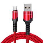 6A Geflochtenes USB Ladekabel, Kabellänge: 1m, USB-C / Type-C, Micro USB, 8 Pin
