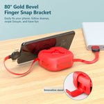 3 in 1 USB zu 8Pin + Micro USB + USB-C / Type-C Teleskop-Ladekabel mit Handyhalter