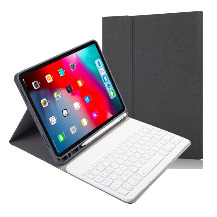 Stoffstruktur Abnehmbare magnetische Bluetooth-Tastatur Horizontale Klapp-Lederhülle für iPad Pro 11 2020 / 2018 mit Halter & Stifthalter, RK11, RK11D Hintergrundbeleuchtung