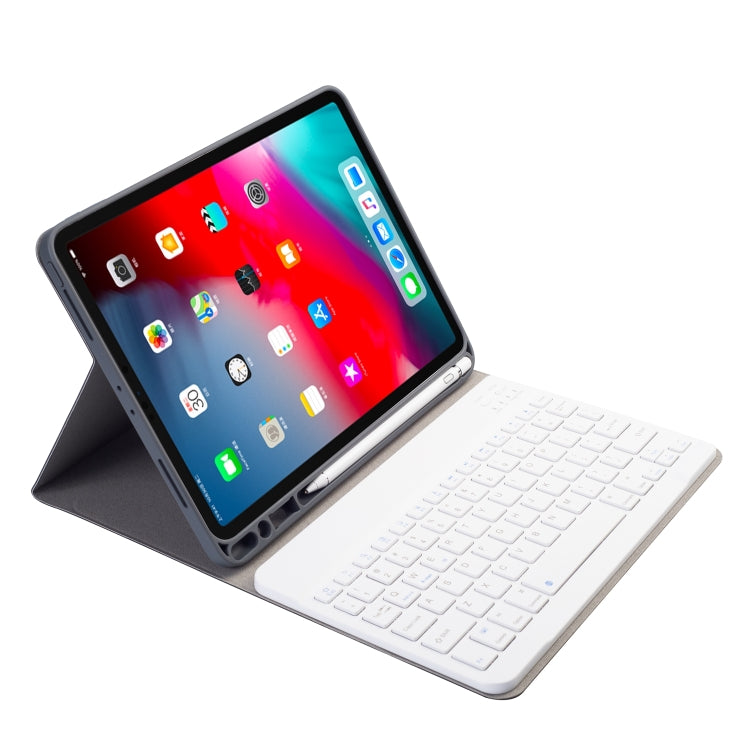 Stoffstruktur Abnehmbare magnetische Bluetooth-Tastatur Horizontale Klapp-Lederhülle für iPad Pro 11 2020 / 2018 mit Halter & Stifthalter, RK11, RK11D Hintergrundbeleuchtung