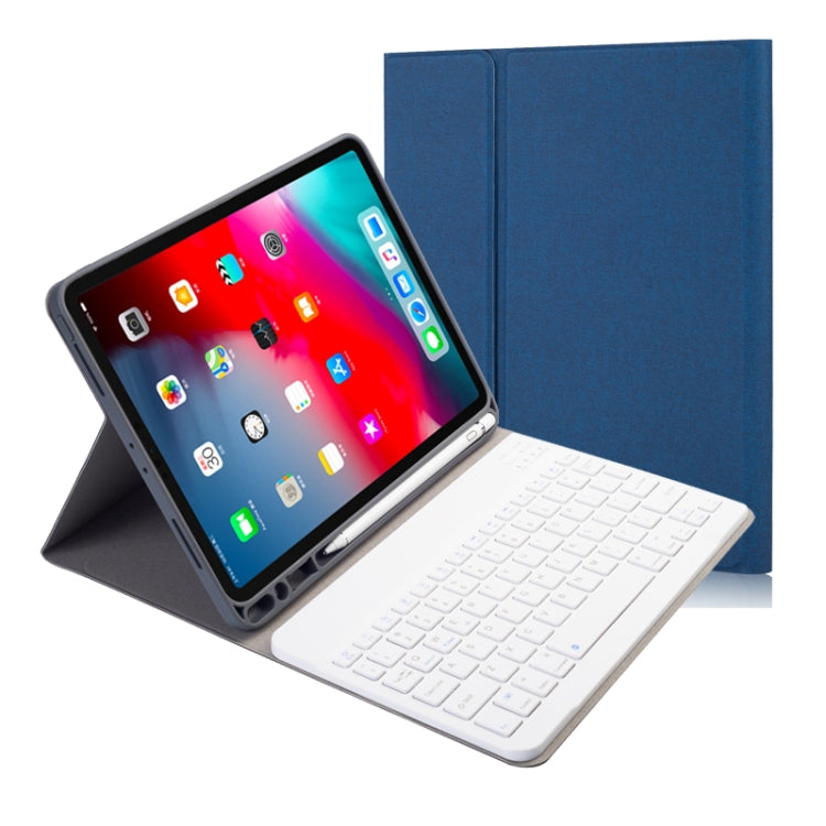 Stoffstruktur Abnehmbare magnetische Bluetooth-Tastatur Horizontale Klapp-Lederhülle für iPad Pro 11 2020 / 2018 mit Halter & Stifthalter, RK11, RK11D Hintergrundbeleuchtung
