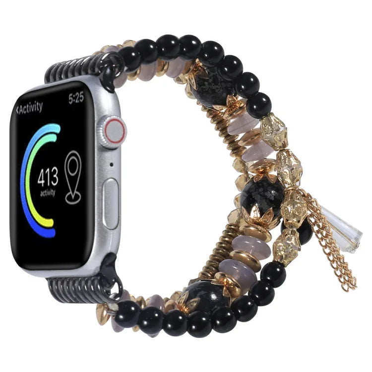 Ketten-Quasten-Armband für Apple Watch Series 7 (41 mm), 6, SE, 5 und 4 (40 mm), 3, 2 und 1 (38 mm), 7 (45 mm), 6, SE, 5 und 4 (44 mm) und 3, 2 und 1 (42 mm)