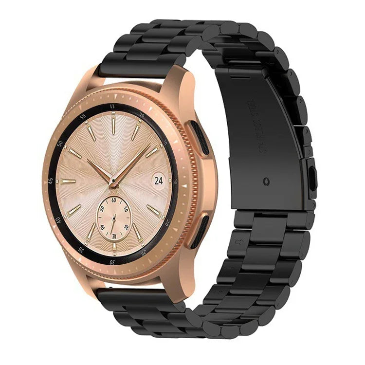 46 mm langes dreireihiges Edelstahl-Uhrenarmband für Galaxy Watch