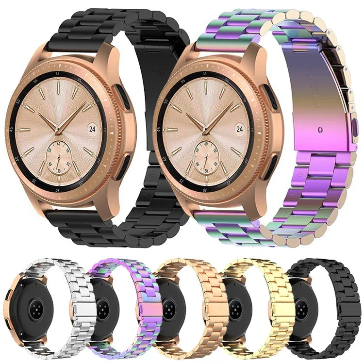 46 mm langes dreireihiges Edelstahl-Uhrenarmband für Galaxy Watch