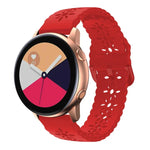 Plum Blossom Hollowed Silicone Watch Band, For Samsung Galaxy Watch4 20mm, For Huawei Watch GT 3 Pro 22mm
