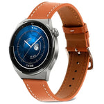 Glatt gewebtes Echtleder-Uhrenarmband, für Samsung Galaxy Watch4 20 mm, für Huawei Watch GT 3 Pro 22 mm