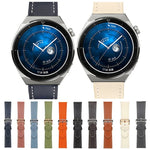 Glatt gewebtes Echtleder-Uhrenarmband, für Samsung Galaxy Watch4 20 mm, für Huawei Watch GT 3 Pro 22 mm