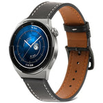 Glatt gewebtes Echtleder-Uhrenarmband, für Samsung Galaxy Watch4 20 mm, für Huawei Watch GT 3 Pro 22 mm