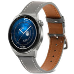 Glatt gewebtes Echtleder-Uhrenarmband, für Samsung Galaxy Watch4 20 mm, für Huawei Watch GT 3 Pro 22 mm