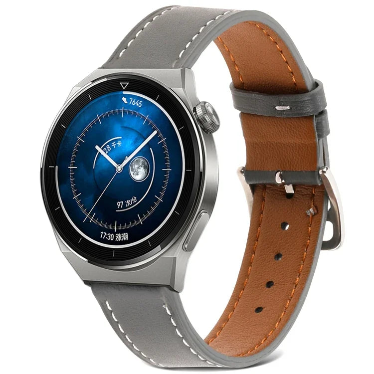 Glatt gewebtes Echtleder-Uhrenarmband, für Samsung Galaxy Watch4 20 mm, für Huawei Watch GT 3 Pro 22 mm
