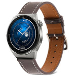 Glatt gewebtes Echtleder-Uhrenarmband, für Samsung Galaxy Watch4 20 mm, für Huawei Watch GT 3 Pro 22 mm