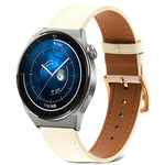 Glatt gewebtes Echtleder-Uhrenarmband, für Samsung Galaxy Watch4 20 mm, für Huawei Watch GT 3 Pro 22 mm