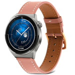Glatt gewebtes Echtleder-Uhrenarmband, für Samsung Galaxy Watch4 20 mm, für Huawei Watch GT 3 Pro 22 mm