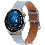 Glatt gewebtes Echtleder-Uhrenarmband, für Samsung Galaxy Watch4 20 mm, für Huawei Watch GT 3 Pro 22 mm