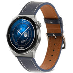 Glatt gewebtes Echtleder-Uhrenarmband, für Samsung Galaxy Watch4 20 mm, für Huawei Watch GT 3 Pro 22 mm