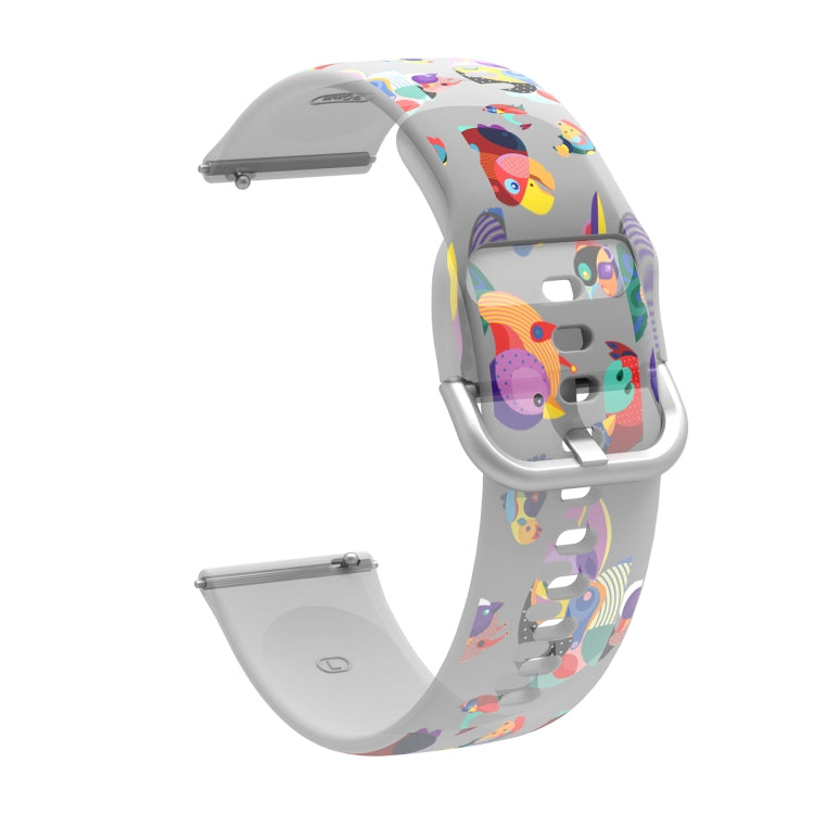 Transparentes, bedrucktes TPU-Silikon-Uhrenarmband, für Samsung Galaxy Watch4 (20 mm) und Huawei Watch GT 3 Pro (22 mm)