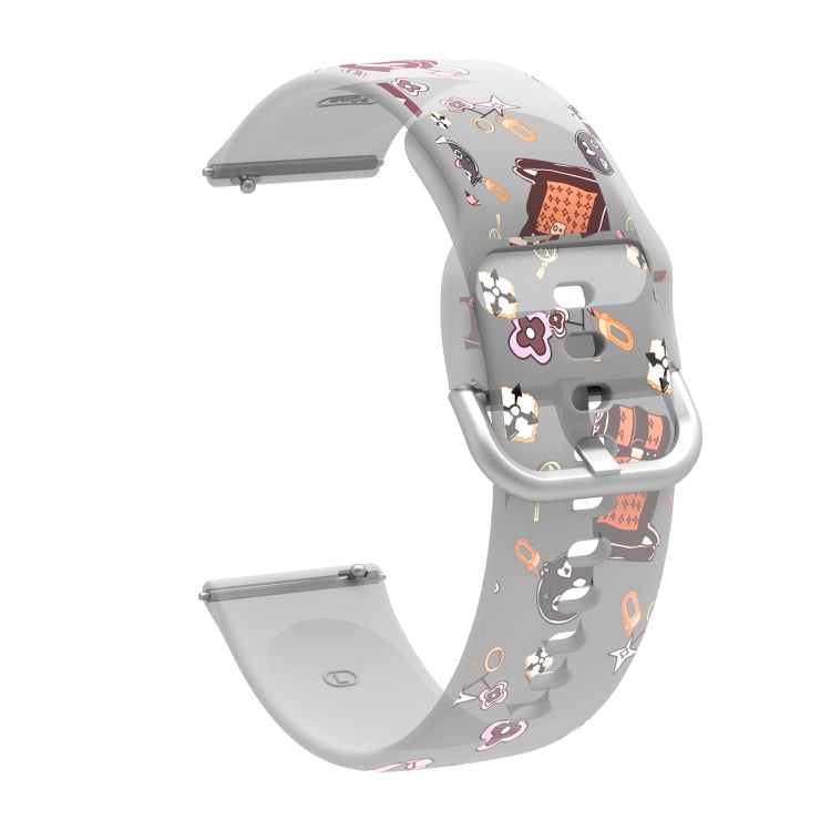 Transparentes, bedrucktes TPU-Silikon-Uhrenarmband, für Samsung Galaxy Watch4 (20 mm) und Huawei Watch GT 3 Pro (22 mm)