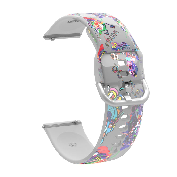 Transparentes, bedrucktes TPU-Silikon-Uhrenarmband, für Samsung Galaxy Watch4 (20 mm) und Huawei Watch GT 3 Pro (22 mm)