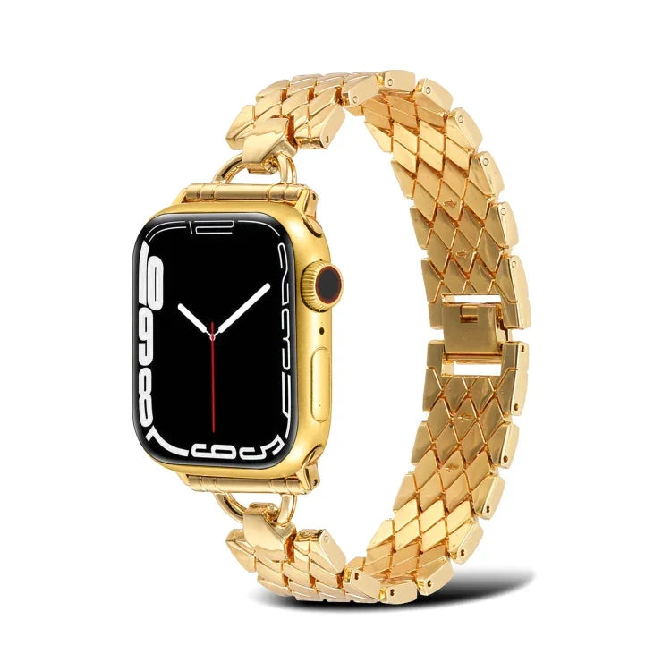 D-förmiges Rauten-Metallarmband für Apple Watch Series, 7 45mm / 6&SE&5&4 44mm / 3&2&1 42mm, 7 41mm / 6&SE&5&4 40mm / 3&2&1 38mm