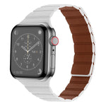 Starkes magnetisches Lederarmband für Apple Watch Series 7 (41 mm), 6, SE, 5 und 4 (40 mm), 3, 2 und 1 (38 mm) und 7 (45 mm), 6, SE, 5 und 4 (44 mm) sowie 3, 2 und 1 (42 mm).