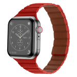 Starkes magnetisches Lederarmband für Apple Watch Series 7 (41 mm), 6, SE, 5 und 4 (40 mm), 3, 2 und 1 (38 mm) und 7 (45 mm), 6, SE, 5 und 4 (44 mm) sowie 3, 2 und 1 (42 mm).