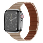 Starkes magnetisches Lederarmband für Apple Watch Series 7 (41 mm), 6, SE, 5 und 4 (40 mm), 3, 2 und 1 (38 mm) und 7 (45 mm), 6, SE, 5 und 4 (44 mm) sowie 3, 2 und 1 (42 mm).