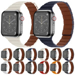 Starkes magnetisches Lederarmband für Apple Watch Series 7 (41 mm), 6, SE, 5 und 4 (40 mm), 3, 2 und 1 (38 mm) und 7 (45 mm), 6, SE, 5 und 4 (44 mm) sowie 3, 2 und 1 (42 mm).