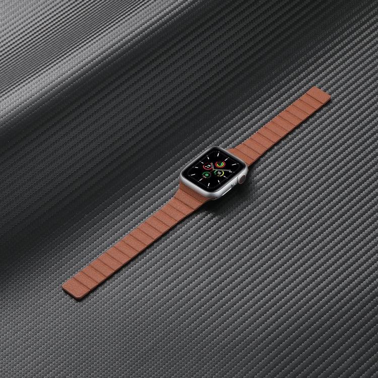 Starkes magnetisches Lederarmband für Apple Watch Series 7 (41 mm), 6, SE, 5 und 4 (40 mm), 3, 2 und 1 (38 mm) und 7 (45 mm), 6, SE, 5 und 4 (44 mm) sowie 3, 2 und 1 (42 mm).