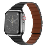Starkes magnetisches Lederarmband für Apple Watch Series 7 (41 mm), 6, SE, 5 und 4 (40 mm), 3, 2 und 1 (38 mm) und 7 (45 mm), 6, SE, 5 und 4 (44 mm) sowie 3, 2 und 1 (42 mm).