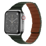 Starkes magnetisches Lederarmband für Apple Watch Series 7 (41 mm), 6, SE, 5 und 4 (40 mm), 3, 2 und 1 (38 mm) und 7 (45 mm), 6, SE, 5 und 4 (44 mm) sowie 3, 2 und 1 (42 mm).
