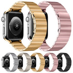 Magnetisches Edelstahl-Armband für Apple Watch Series 7 (41 mm), 6, SE, 5 und 4 (40 mm), 3, 2 und 1 (38 mm), 7 (45 mm), 6, SE, 5 und 4 (44 mm) sowie 3, 2 und 1 (42 mm)