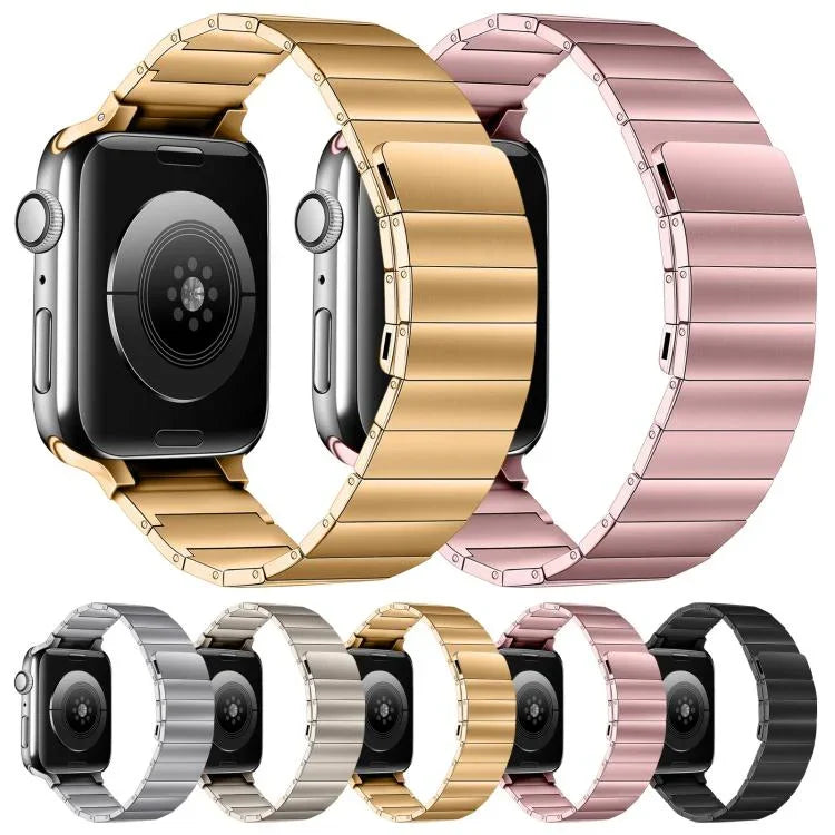 Magnetisches Edelstahl-Armband für Apple Watch Series 7 (41 mm), 6, SE, 5 und 4 (40 mm), 3, 2 und 1 (38 mm), 7 (45 mm), 6, SE, 5 und 4 (44 mm) sowie 3, 2 und 1 (42 mm)