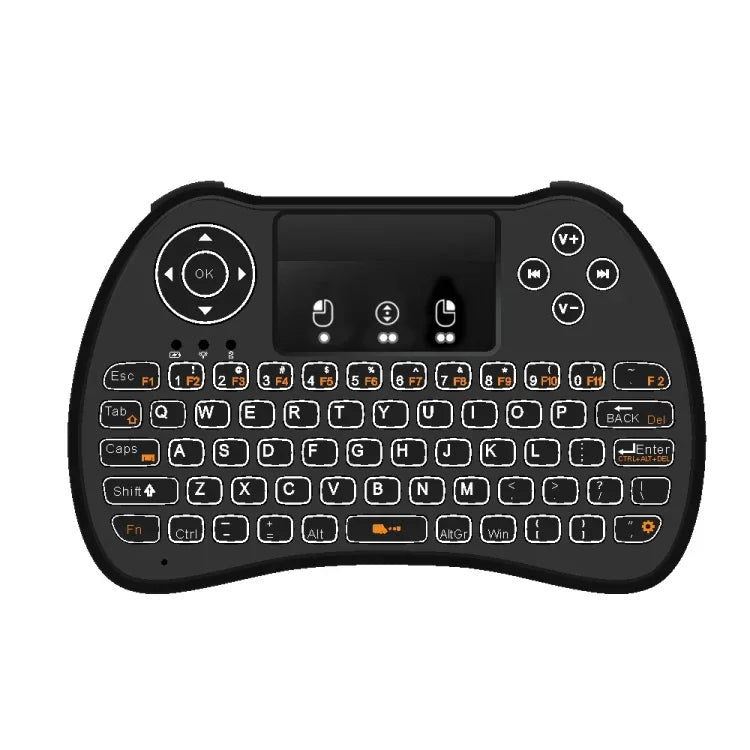 H9 2,4 GHz Mini-Funk-Air-Mouse mit QWERTZ-Tastatur, weißer Hintergrundbeleuchtung und Touchpad für PC und Fernseher