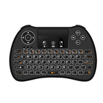 H9 2,4 GHz Mini-Funk-Air-Mouse mit QWERTZ-Tastatur, weißer Hintergrundbeleuchtung und Touchpad für PC und Fernseher
