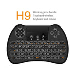 H9 2,4 GHz Mini-Funk-Air-Mouse mit QWERTZ-Tastatur, weißer Hintergrundbeleuchtung und Touchpad für PC und Fernseher