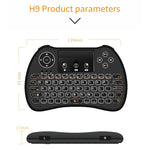H9 2,4 GHz Mini-Funk-Air-Mouse mit QWERTZ-Tastatur, weißer Hintergrundbeleuchtung und Touchpad für PC und Fernseher