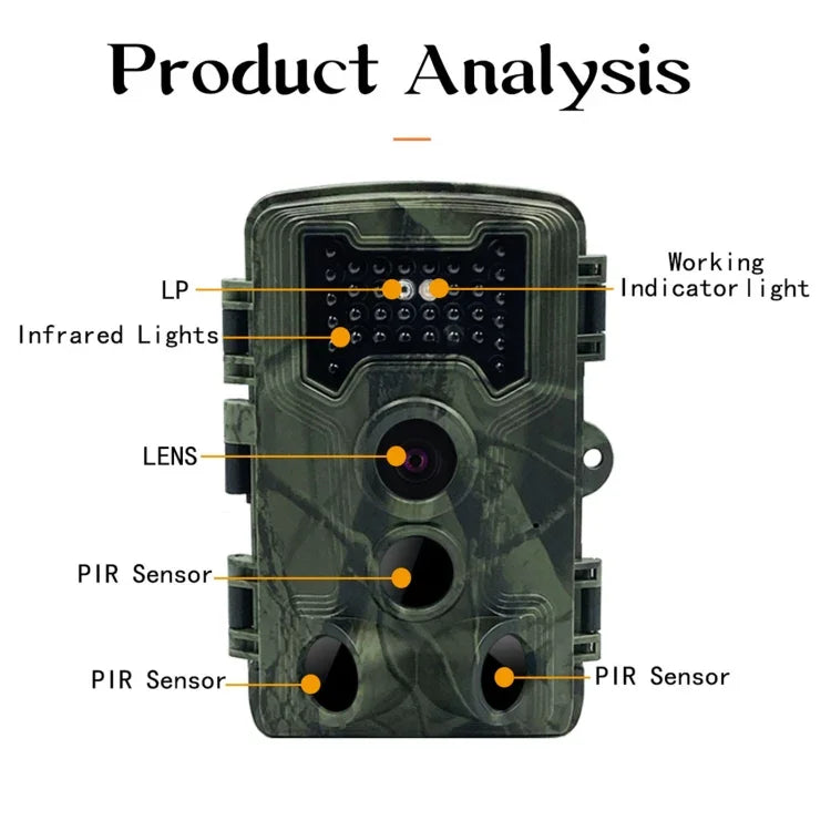 PR1000 2-Zoll-LCD-Bildschirm Infrarot-Nachtsicht-Bewegungserkennung Wildtier-Jagdkamera, PR1000