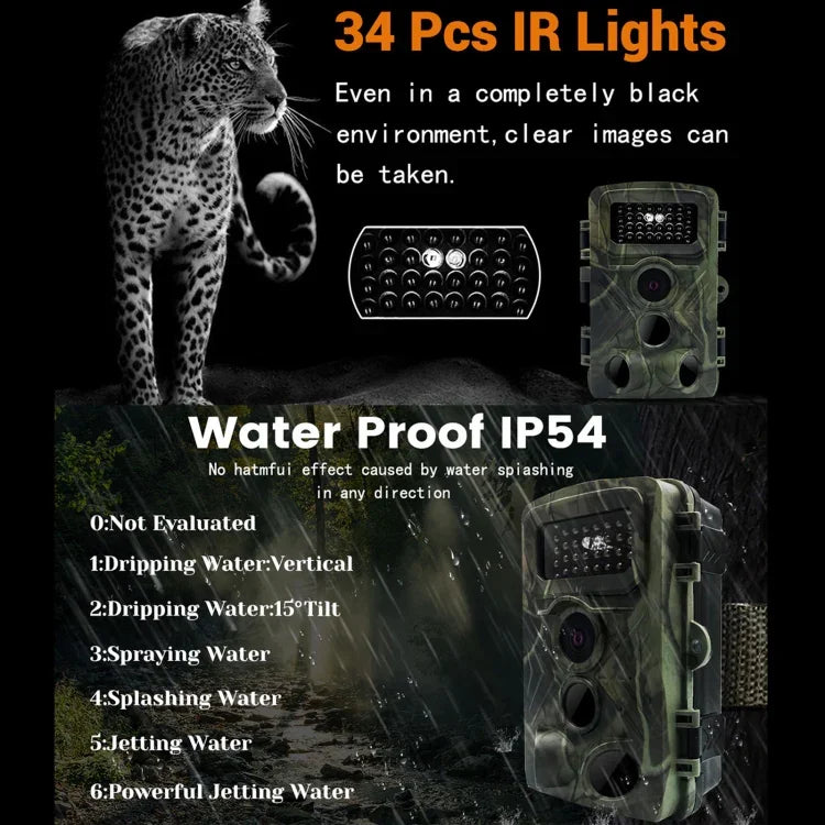 PR3000 Infrarot-Nachtsicht-Wildkamera mit 2-Zoll-LCD-Bildschirm, PR3000