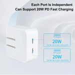 SDC-40W Dual PD USB-C / Type-C Ladegerät für iPhone / iPad Serie, AU Stecker