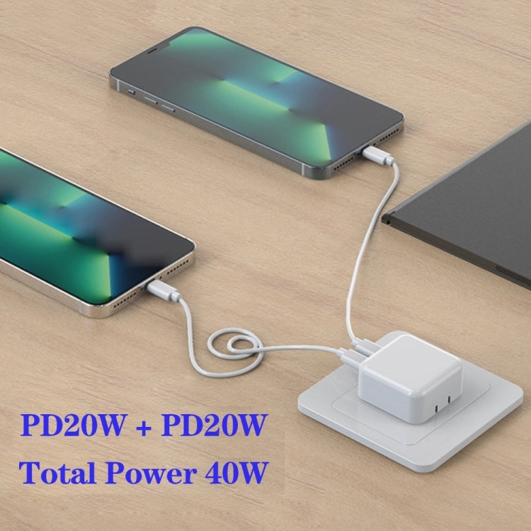 SDC-40W Dual PD USB-C / Type-C Ladegerät für iPhone / iPad Serie, AU Stecker