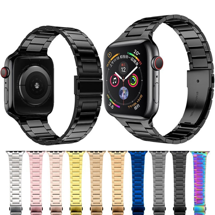 Schmale Edelstahl-Uhrenarmbänder für Apple Watch Series 7 (41 mm), 6, SE, 5, 4 (40 mm), 3, 2, 1 (38 mm) und 7 (45 mm), 6, SE, 5, 4 (44 mm) sowie 3, 2, 1 (42 mm).