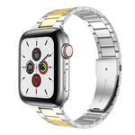 Schmale Edelstahl-Uhrenarmbänder für Apple Watch Series 7 (41 mm), 6, SE, 5, 4 (40 mm), 3, 2, 1 (38 mm) und 7 (45 mm), 6, SE, 5, 4 (44 mm) sowie 3, 2, 1 (42 mm).