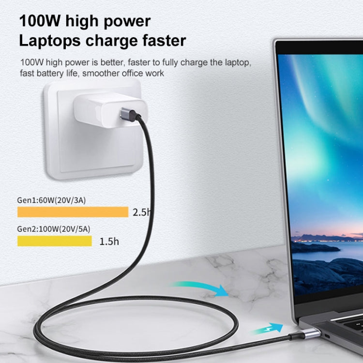 10Gbps USB-C / Type-C Buchse zu Stecker Winkel Ladungs- und Datenübertragungsverlängerungskabel, 25cm, 50cm, 1m