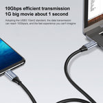 10Gbps USB-C / Type-C Buchse zu Stecker Winkel Ladungs- und Datenübertragungsverlängerungskabel, 25cm, 50cm, 1m