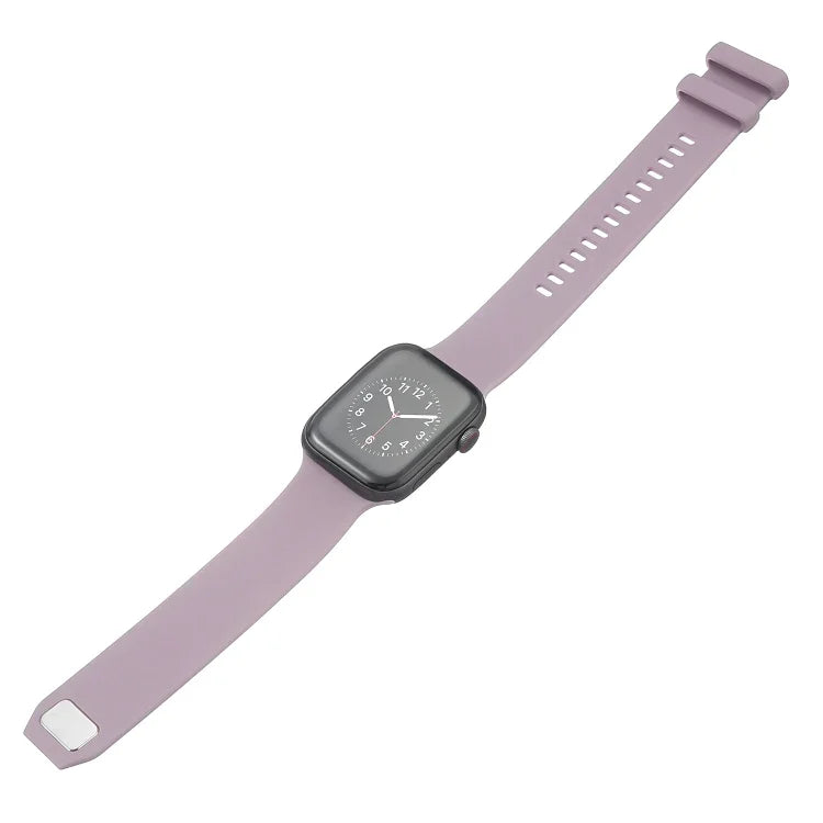 Square Buckle Silicone Watch Band For Apple Watch Series, 7 41mm / 6&SE&5&4 40mm / 3&2&1 38mm, 7 45mm / 6&SE&5&4 44mm / 3&2&1 42mm