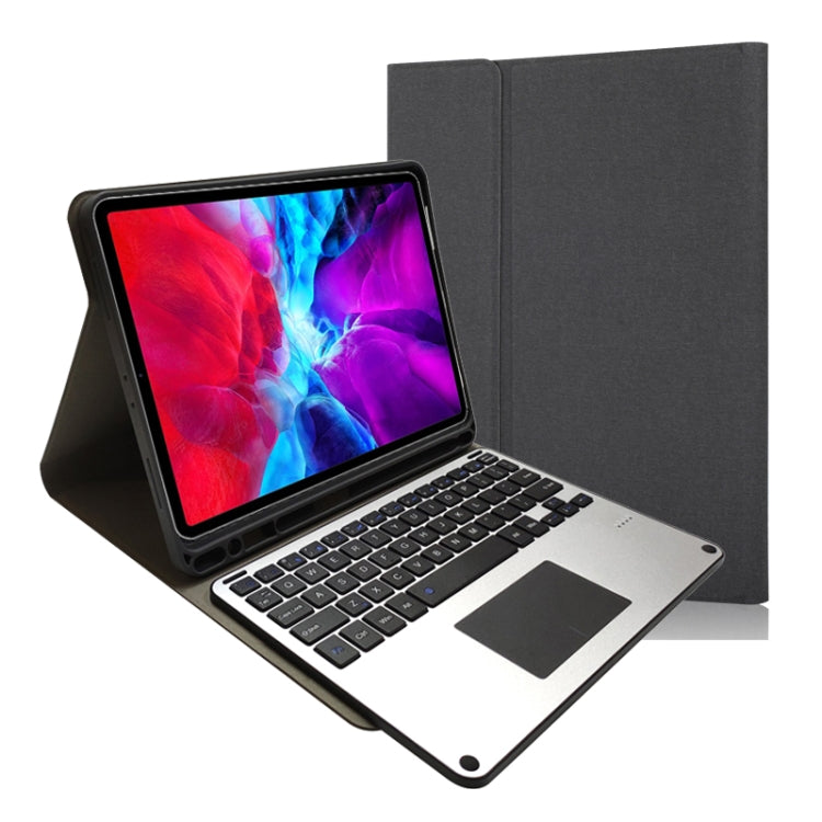 RK11L Aluminiumlegierung Touch Bluetooth-Tastatur Horizontale Klapp-Lederhülle für iPad Pro 11 2020 / 2018 mit Halter & Stifthalter