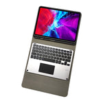 RK11L Aluminiumlegierung Touch Bluetooth-Tastatur Horizontale Klapp-Lederhülle für iPad Pro 11 2020 / 2018 mit Halter & Stifthalter